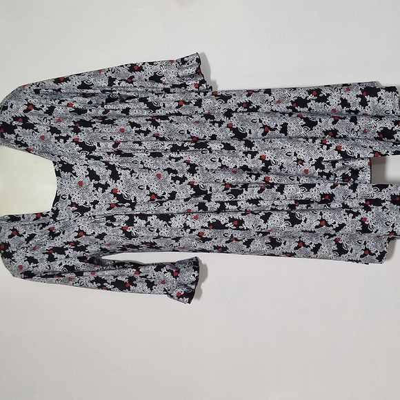 Rene Rofe Gown and Robe Set. Black White Print Small - Picture 1 of 11